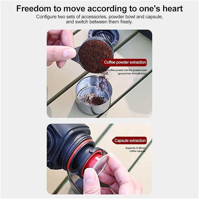 Portable Espresso Maker - Manual Espresso Machine for Travel - Hand Pressure Coffee Machine