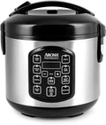 AROMA Professional Digital Rice Cooker Multicooker 4-Cup (Uncooked) / 8-Cup (Cooked) Steamer Slow Cooker Oatmeal Cooker STS Auto Keep Warm 2 Qt Stainless Steel Exterior ARC-954SBD