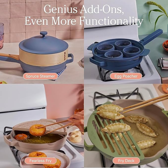 Our Place Always Pan Duo - Stndard &amp Mini Always Pan 2.0 Bundle | Multi-Functional Cookware Set Replaces 20 Pieces | Spice