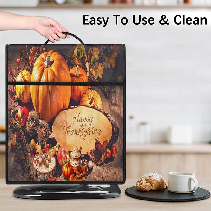 cfpolar Kitchen Aid Mixer Cover Compatible with 6-8 Quarts Thanksgiving Pumpkin Fall Stand Mixer Cover Kitchen Aid Mixers Accessories Appliance Organizer Bag Dust Covers with Zipper Pocket