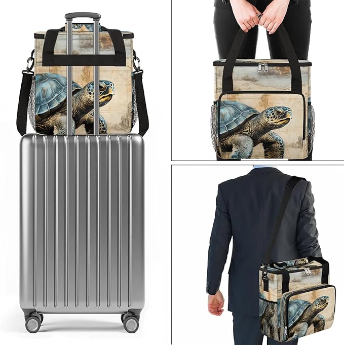 Nautical Sea Turtle Coffee Maker Travel Bag for K-Mini or K-Mini Plus Single Serve Coffee Brewer Portable Storage Tote Case for Tarvel