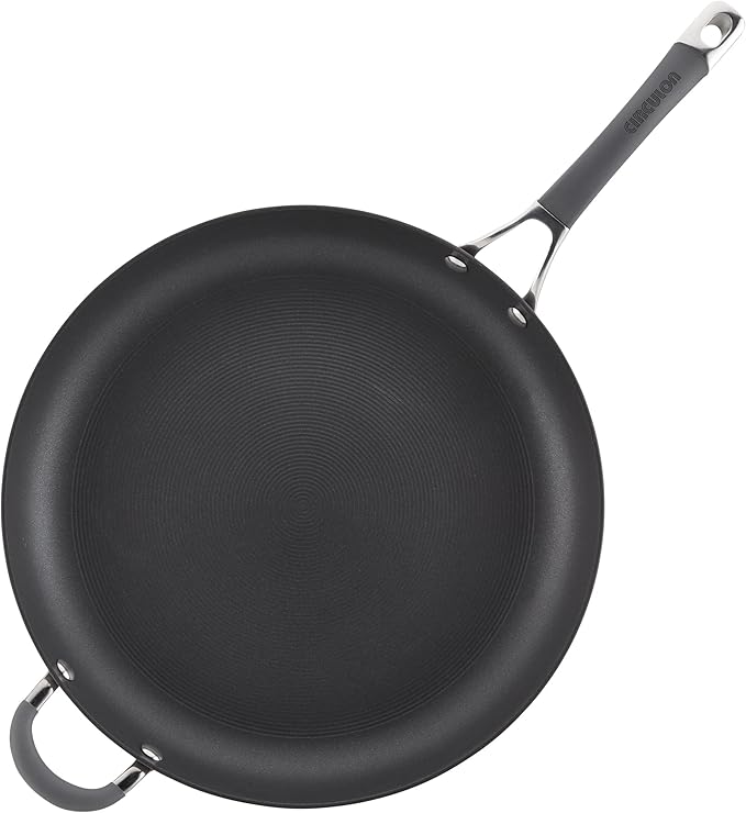 Circulon - 83906 Circulon Radiance Hard Anodized Nonstick Frying Pan / Fry Pan / Hard Anodized Skillet with Helper Handle - 14 Inch Gray