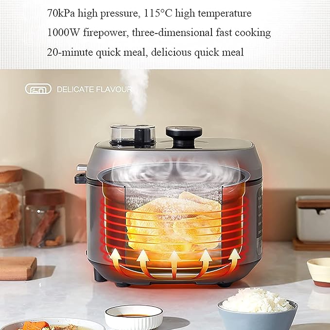 Household Electric Rice Cooker Household Rice Cooker Thicken Non-Stick Double Liner 24H Reservation And Heat Preservation For 2-8 People(6L)