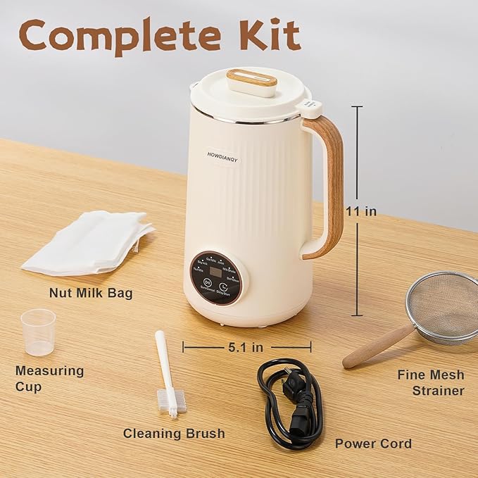 HDQ 2026 Nut Milk Maker Machine 32oz All-in-1: Multifunctional Automatic Nut Milk Machine&amp Soy Milk Make&amp Almond Milk Maker&amp Oat Milk Maker&amp Coconut Milk Maker&amp Juicer With Delay