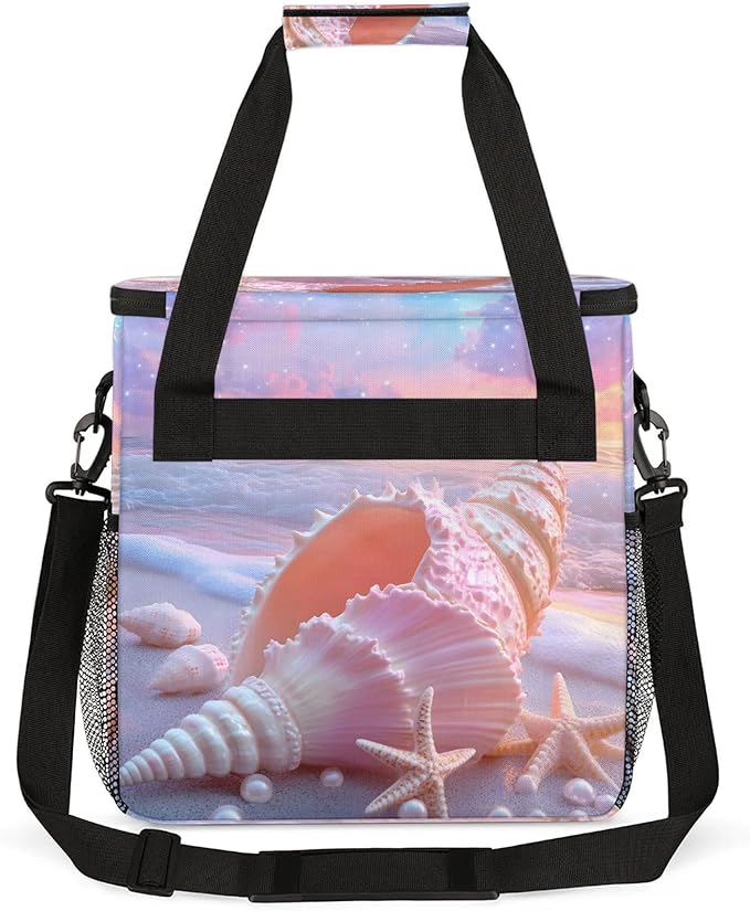 Starfish Coffee Maker Travel Bag Cute Insulated Grocery Bag Travel Picnic Leakproof Cooler Bags With Shoulder Strap