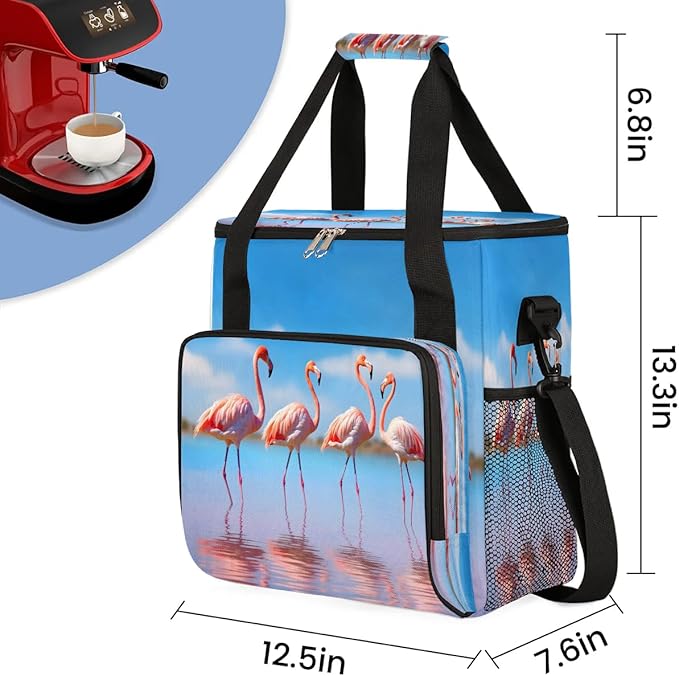 Love Flamingo Coffee Maker Travel Bag for K-Mini or K-Mini Plus Single Serve Coffee Brewer Portable Storage Tote Case for Tarvel