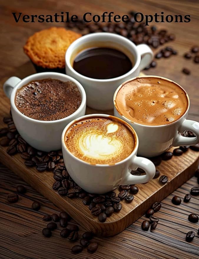 Automatic Espresso Machine with Programmable Flow for Espresso / Americano/Latte/Cappucino/Milk Foam Custom Grind Automatic Coffee Machine with Self-Cleaning for Home/Office/Cafe/Coffee Lovers