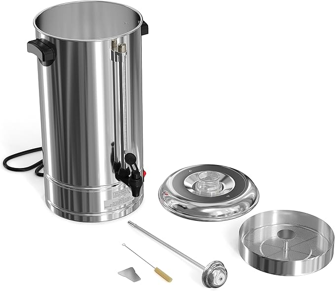 KoolMore Electric Percolator Coffee Maker 100-Cup 500 oz. Pot in Stainless Steel with Double Wall Insulation for Office Breakrooms Catering and Events and Dripless Faucet (KM-CCP100)