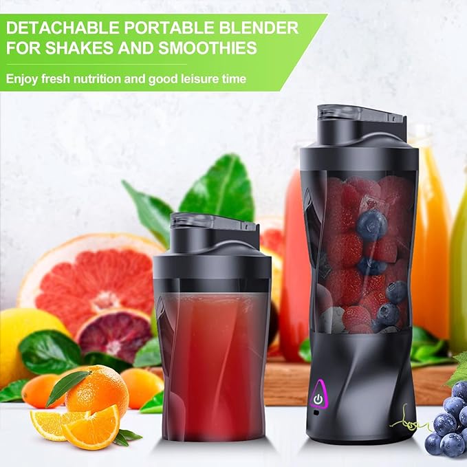 Portable USB Juicer Blender USB Rechargeable 700ml Capacity 360W Motor with Anti-Jamming Blade BPA-Free Waterproof for Smoothies Travel Fitness Outdoor Use