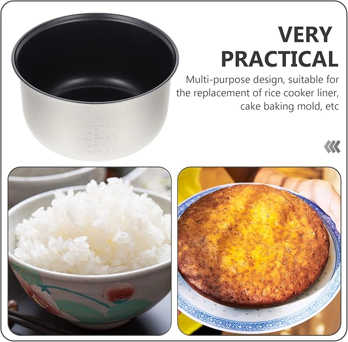 Cabilock Rice Cooker Inner Pot Replace Liner Stainless Steel Cooker Random Style