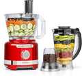Klarstein Luca Multi-Function Mixer Blender Chopper Kitchen Grater Juicer Food Processor 1000 Watt Stepless 6 Levels BPA Free 3 Litres 3 L Measuring Cup Spatula Red
