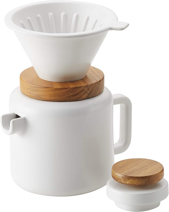 BonJour 47955 4-Cup Pour Set Stoneware Coffee Maker Matte White