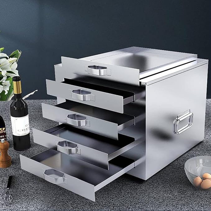Roll Steamer Rice Noodle Rolls Machine 53x53x43cm Stainless Steel Chinese Changfen Steamer 4-Layer Cantonese Household Cuisine Cookware