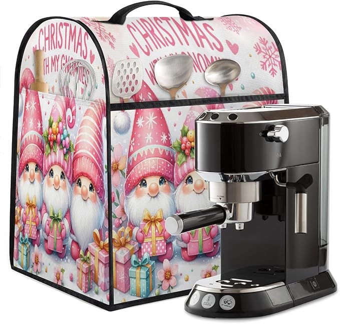 cfpolar Kitchen Aid Mixer Cover Compatible with 6-8 Quarts Christmas Pink Dwarf Holly Stand Mixer Cover Kitchen Aid Mixers Accessories Appliance Organizer Bag Dust Covers with Zipper Pocket