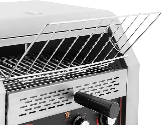Commercial Toaster 450 Slices/Hour Electric Conveyor Toaster Heavy Duty Stainless Steel Toaster Conveyor with Handle 2400W 110V Restaurant Conveyor Toaster for Store Home Kitchen Silver