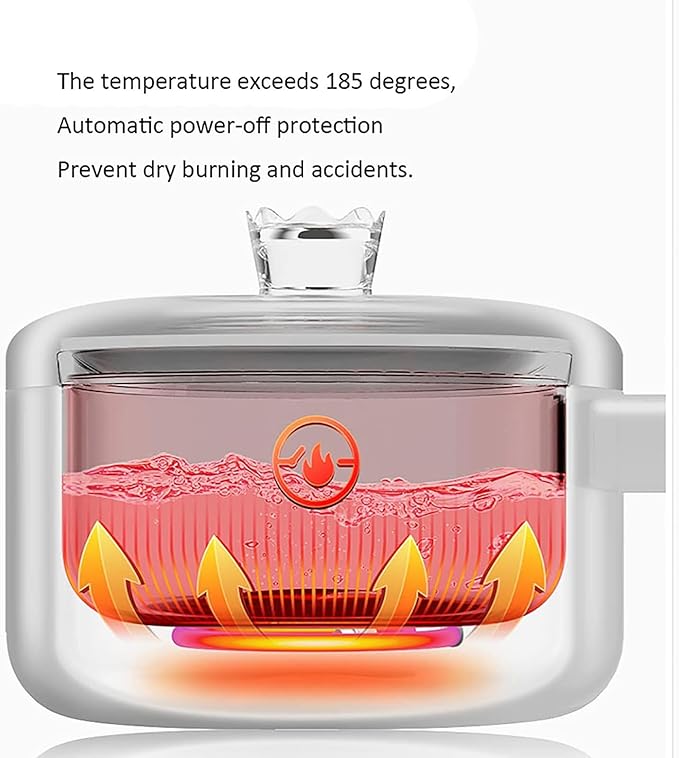 THEGA Small Rice Cooker - Tasty Cooking Pot with Lid (1.6L) Household Multifunctional Mini Rice Cooker/Frying Pan/Wok/Soup Pot Ceramic Non-Stick Inner Pot for 1-2 People (Size : B)