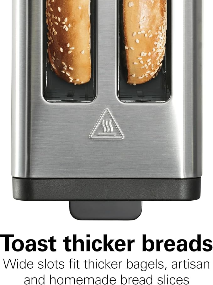 2-Slice Toaster - Stainless Steel with Extra Wide Slots Bagel Function &amp Toast Boost Removable Crumb Tray 7 Shade Settings