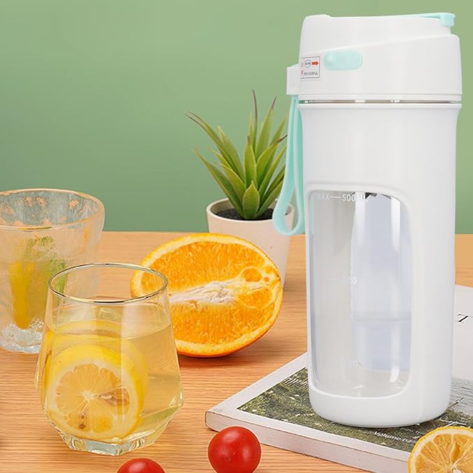 500Ml Portable Blender Cup Travel Blender Cup Miniature Juicer Automatic USB Rechargeable with Straw for Shakes Smoothies Juice