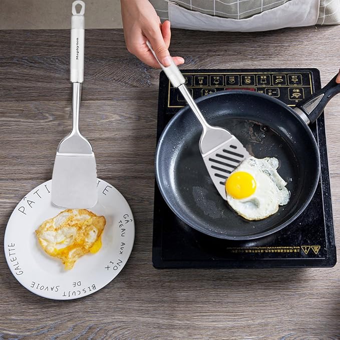 Cooking Utensil Set 11 PCS Stainless Steel Kitchen Utensil Set Nonstick Kitchen Gadgets Cookware Set with Spatula