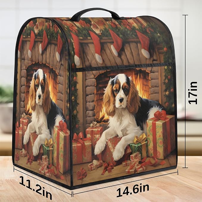 cfpolar Kitchen Aid Mixer Cover Compatible with 6-8 Quarts Christmas Hat Dog Xmas Stand Mixer Cover Kitchen Aid Mixers Accessories Appliance Organizer Bag Dust Covers with Zipper Pocket