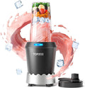 TOPZEE Personal Smoothie Blender 1000W Single-Serve Blender with 24oz To-Go Cup Twist-On Start/Stop for Protein Shakes &amp Smoothies Compact Countertop Blender Black