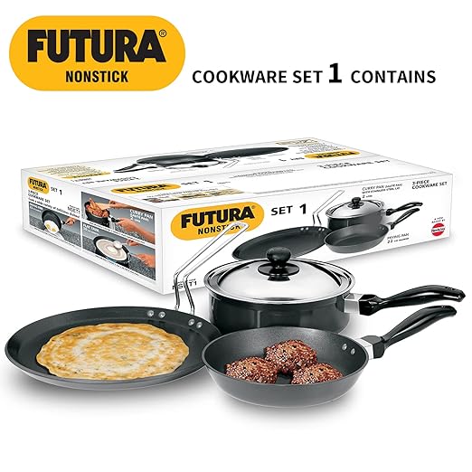 Hawkins Futura Non-Stick Cookware Set 4 Pieces (QS1)