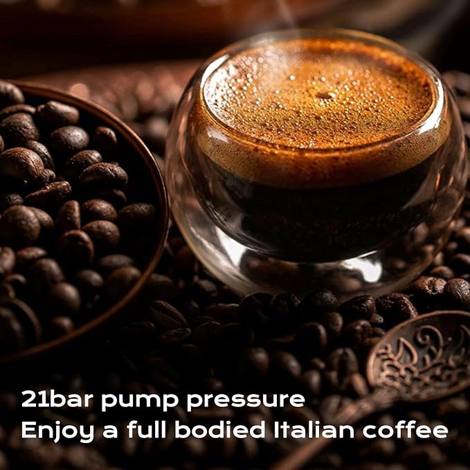 Goshyda Portable Espresso Machine Small Coffee Maker with 7800mAh &amp USB C Charging for DolceGusto Capsules &amp Ground Coffee for Camping Car Travel Office (White)