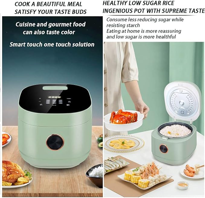 Smart Rice Cooker 3L Slow Cooker and Steame with 9 Cooking Functions 24-Hour Smart Appointment and Dual Bile Dual Mode
