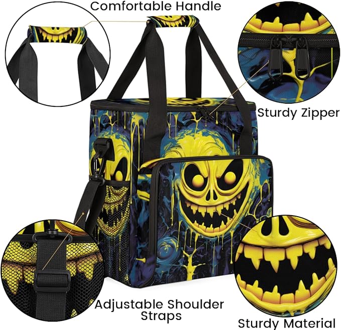 Halloween Ghosts Coffee Maker Carrying Bag Gothic Ghosts Travel Storage Bag Compatible with K-Mini or K-Mini Plus Single Serve Coffee Brewer Carrying Case with Multiple Pockets &amp Shoulder Strap