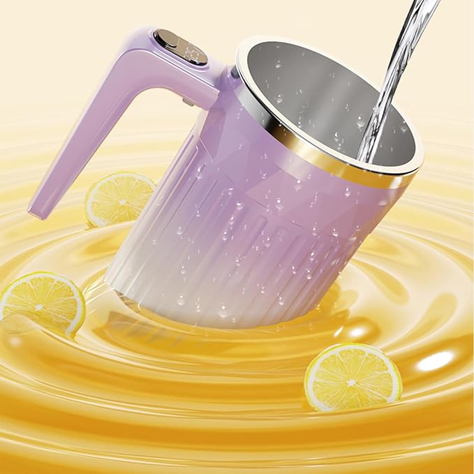 Rechargeable Self Stirring Cup - Electric Coffee Mug for Cocoa | High Torque Motor with Insulated Thermal Walls &amp Button for Birthday Busy Commuters Tea Lovers and Local Cafes