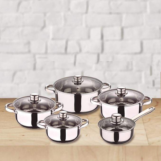 Kitchen Battery 12 Pieces SAN IGNACIO Cassel Stainless Steel with pan Set (182022242628 in) in Pressed Aluminum