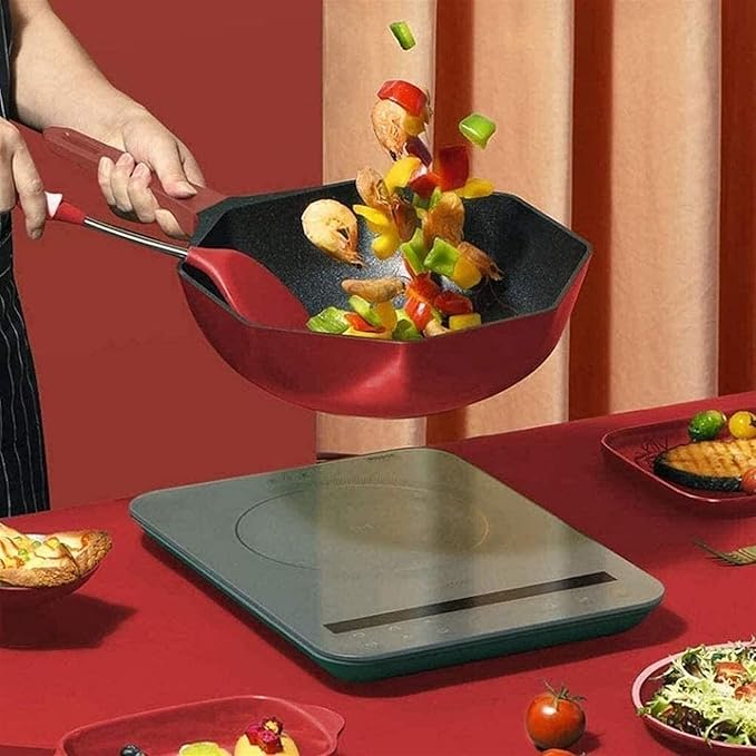 Non-Stick Pan Set Kitchen Cookware Set Including Star Anise Wok Frying PanSoup Pot and Milk Pan4-Piece Set