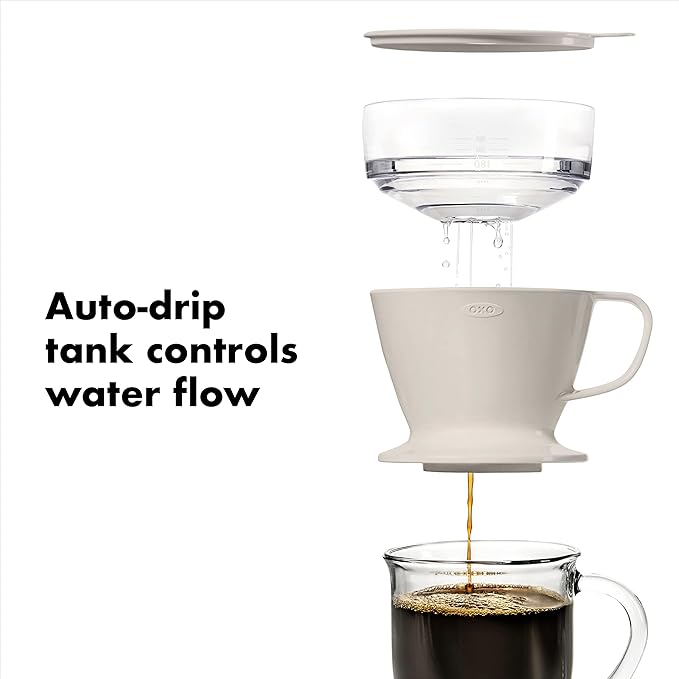 OXO Brew Adjustable Temperature Kettle (Electric) and Single Serve Pour-Over Coffee Maker Bundle