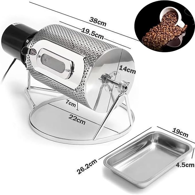 Electric Coffee Bean Roaster Machine250g Stainless Steel Roasting MachineHousehold Coffee Bean Roaster Roasting Machine for Coffee Lover