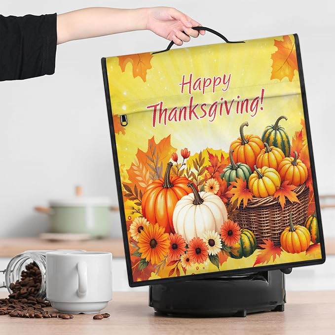cfpolar Kitchen Aid Mixer Cover Compatible with 6-8 Quarts Thanksgiving Pumpkin Sunflower Stand Mixer Cover Kitchen Aid Mixers Accessories Appliance Organizer Bag Dust Covers with Zipper Pocket
