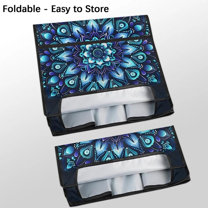 cfpolar Kitchen Aid Mixer Cover Compatible with 6-8 Quarts Ethnic Mandala Flower Teal Stand Mixer Cover Kitchen Aid Mixers Accessories Appliance Organizer Bag Dust Covers with Zipper Pocket
