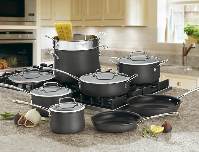 Cuisinart 64-13 13-Piece Hard Anodized Contour-Stainless-Steel Cookware Set