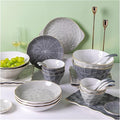 Dinnerware Sets - Luxury Gift Dishes Service Set 23-Piece Bowl and Tableware Set Ceramic Dinnerware Sets for 6 People Luxury Style Ceramic Dishware Sets Irregular Kitchen Plate Set