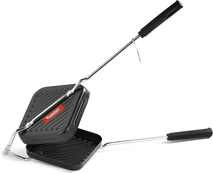 Sumeet Nonstick Grill Gas Sandwich Toaster 14cm Black