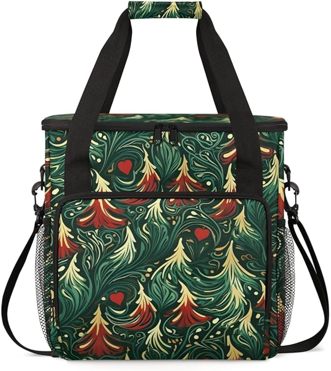 Xmas Tree Coffee Maker Carrying Bag Magic Tree Portable Travel Storage Tote Bag Compatible with K-Mini or K-Mini Plus Single Serve Coffee Brewer Carrying Case with Multiple Pockets &amp Shoulder St