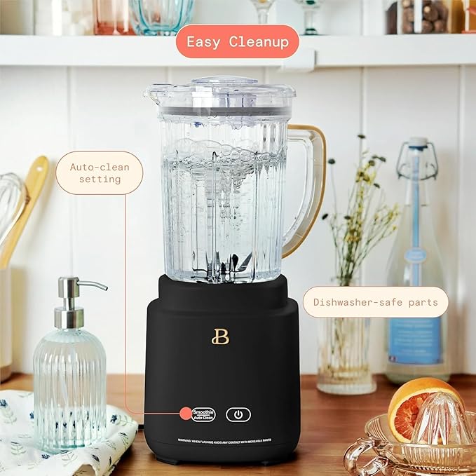 B- PowerExact Blender System High-Performance Blender with Multiple Speed Settings Powerful Motor Durable Blades &amp Large Capacity Jar Ideal for Smoothies (Black Sesame)