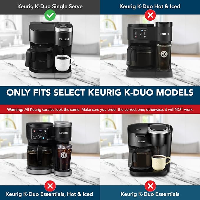 12-Cup Carafe Replacement Only Compatible with keurig-K Duo Single Serve 5100 Model Will Not Fit keurig-K Duo Essentials Single Serve Coffee Maker and K-Duo Hot &amp Ice