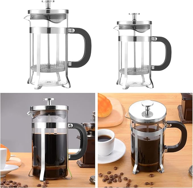 Coffee Press Stainless French Press Coffee Maker Filter Kettle 600/1000ML Filtration System Travel Pots(600ml)