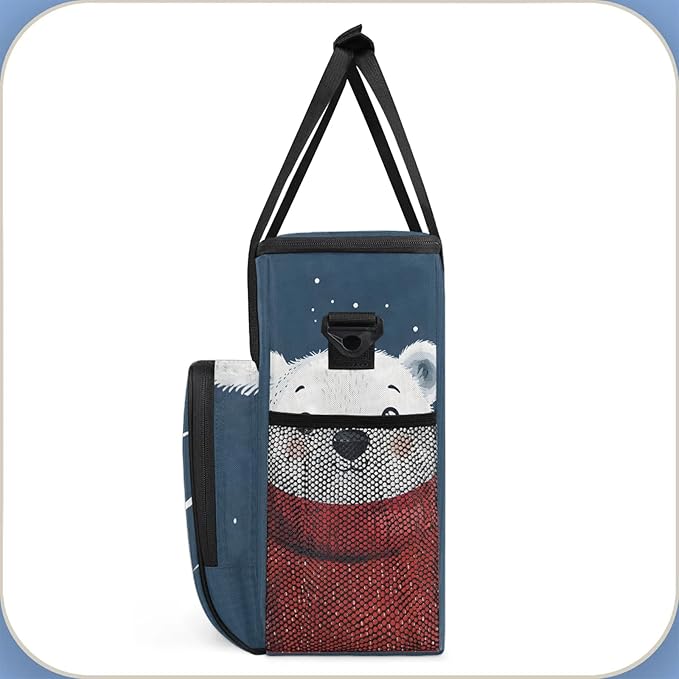 Cartoon Coffee Maker Travel Bag Bear Insulated Grocery Bag Travel Picnic Leakproof Cooler Bags With Shoulder Strap