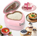 Peach Heart Shape Rice Cooker 8 Cup Cooked 4 Cup Uncooked Rice Multifunctional Pink Rice Cooker 300w with Preset Timer 1.8L