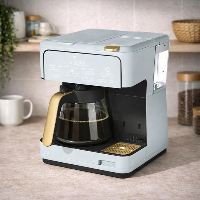 Multi Brew Coffee Maker with Single Serve and Carafe Brewing Options for Countertop Home Use (Hydrangea)
