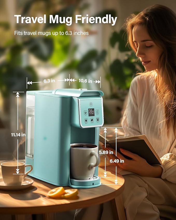 SHARDOR Single Serve Coffee Maker Hot and Iced Coffee Machine for K Cup Pods &amp Ground Coffee 6 to 14 oz Brew Sizes 50 oz Removable Water Tank Bold Brew Setting Blue