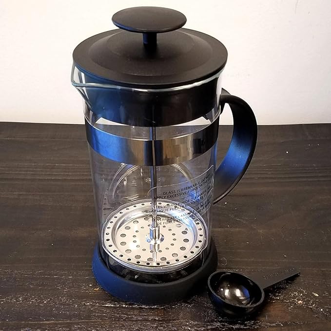 32 Oz French Press Coffee Maker with Glass Carafe – Heat-Resistant Quart Coffee Press with Stainless Steel Filter Dishwasher Safe Rich Flavor Brew