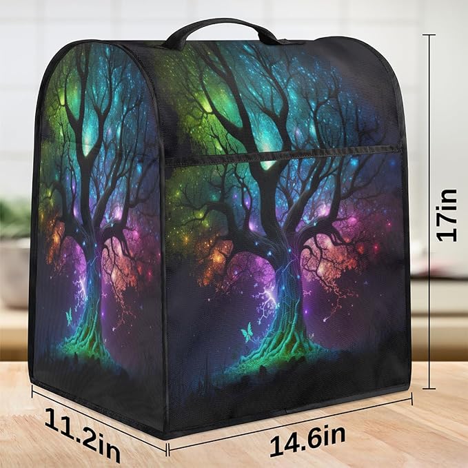 cfpolar Kitchen Aid Mixer Cover Compatible with 6-8 Quarts Tree Of Life Butterfly Stand Mixer Cover Kitchen Aid Mixers Accessories Appliance Organizer Bag Dust Covers with Zipper Pocket