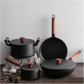 Cookware Wok Frying Pan Soup Pot Kitchen Daily Cooking Set 4 Piece Pot Set